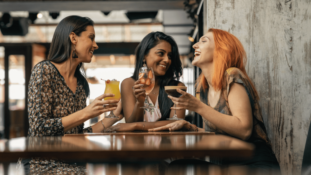 3 Women enjoying non-alcoholic cocktails