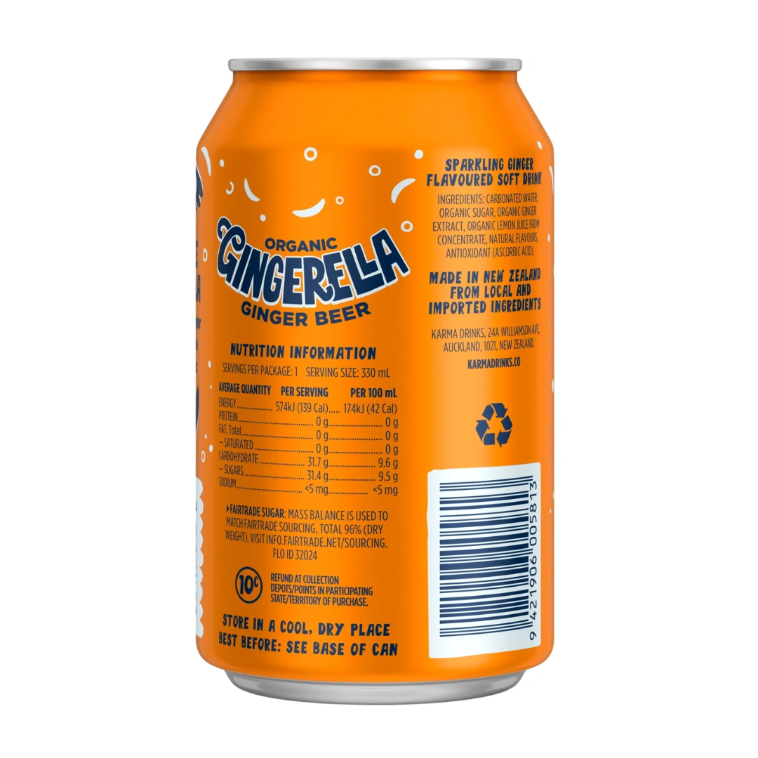 Karma Drinks Organic Gingerella Ginger Ale 330ml – 12 Pack - Image 4