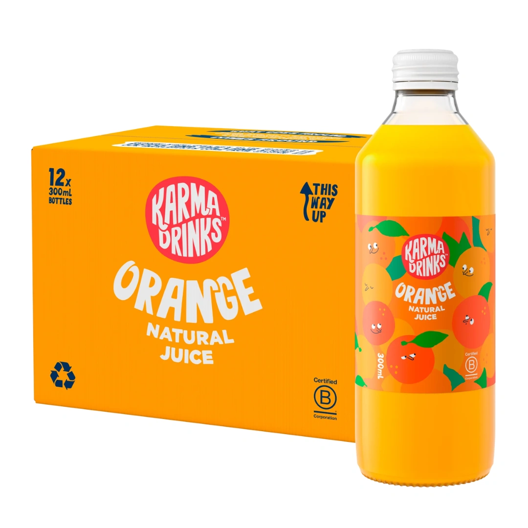 Karma Drinks Orange Natural Juice 300ml – 12 Pack - Image 2