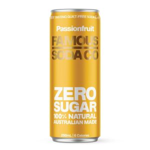 250mL Famous Soda Co. Cans Passionfruit (24)