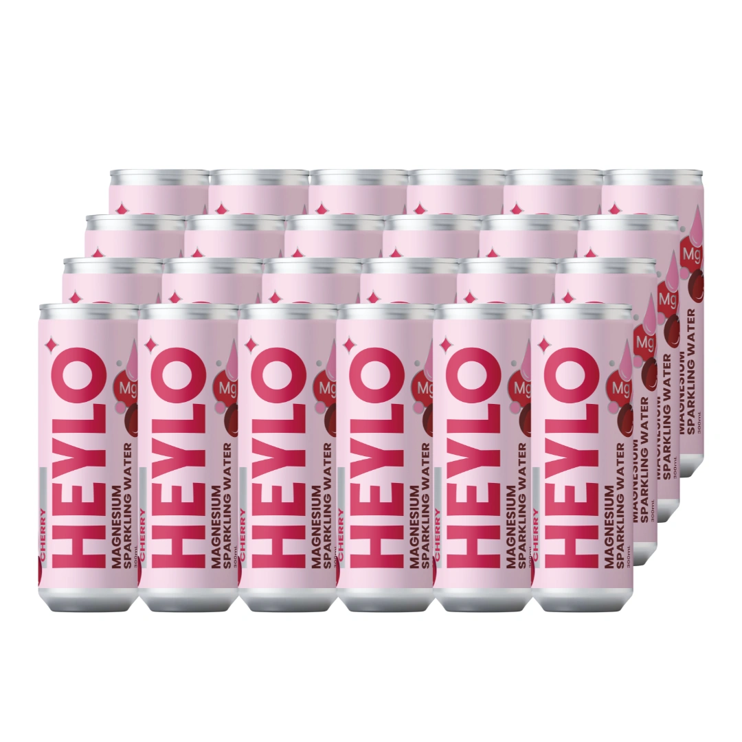 Heylo Sleep Cherry Magnesium Sparkling Water 300ml – 24 Pack - Image 2
