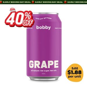 330ML BOBBY/PREBIOTIC - GRAPE CAN (12)