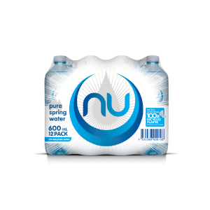 600mL Nu Pure Spring Water Square 12-Pack (12)