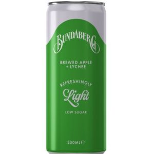 250ML Bundaberg Refreshingly Lights Apple & Lychee (24)