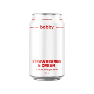 bobby Prebiotic Strawberries & Cream 330ml – 16 Pack (2x8)