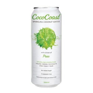 CocoCoast Pear Sparkling Coconut Water 500ml – 24 Pack
