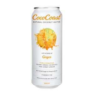 CocoCoast Ginger Coconut Water 500ml – 24 Pack (2x12)