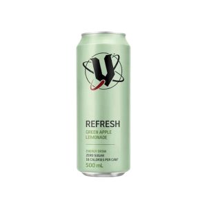 V Energy Drink Refresh Green Apple Zero Sugar 500ml – 24 Pack (2x12)