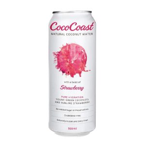 CocoCoast Strawberry Coconut Water 500ml – 24 Pack (2x12)