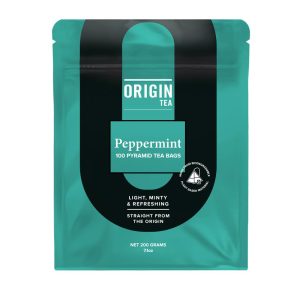 Origin Tea Pyramid Peppermint Caffeine Free Tea Bags – 100 Pack