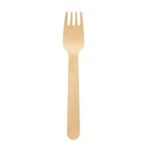 BetaEco Wooden Cutlery Fork - 100 Pack