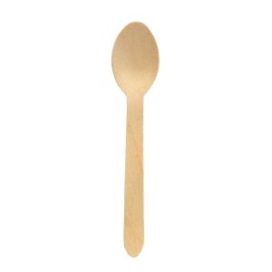 BetaEco Wooden Cutlery Dessert Spoon - 100 Pack