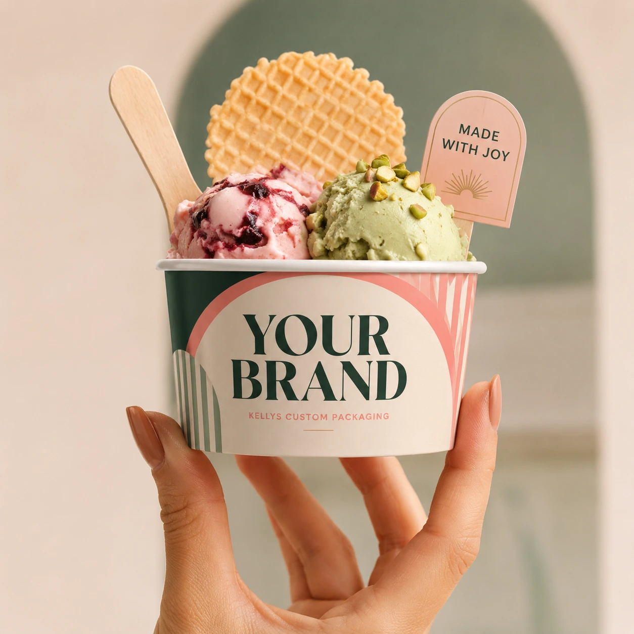 Gelato and yoghurt cups