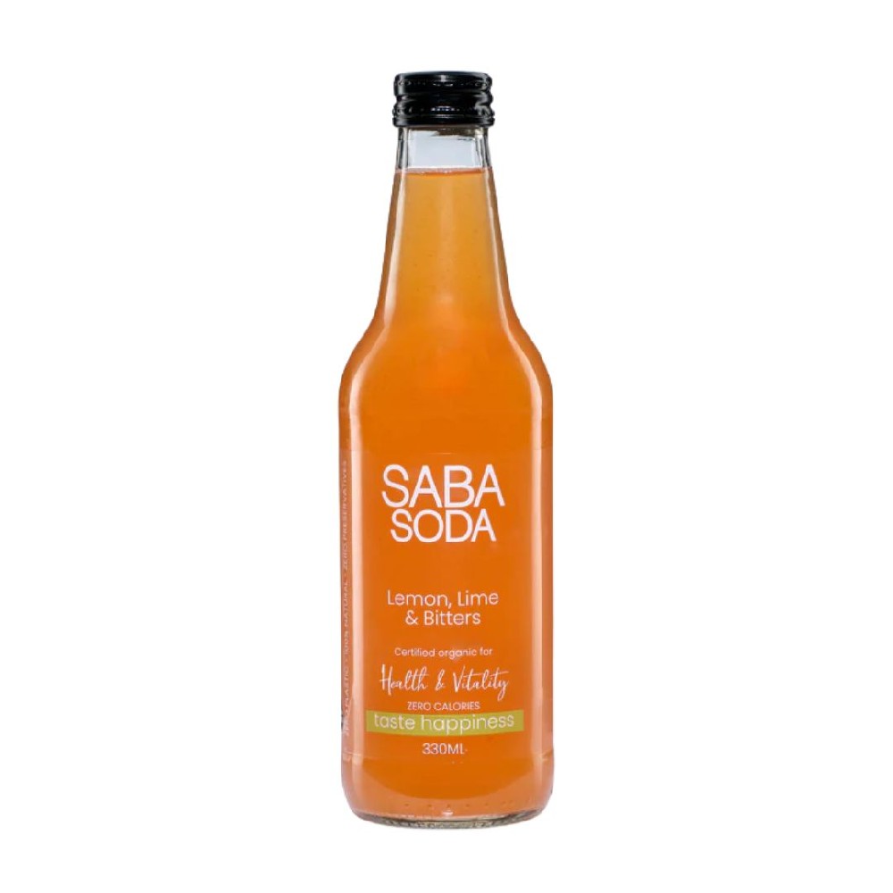 Saba Soda Lemon Lime & Bitters Zero Sugar 330ml – 12 Pack
