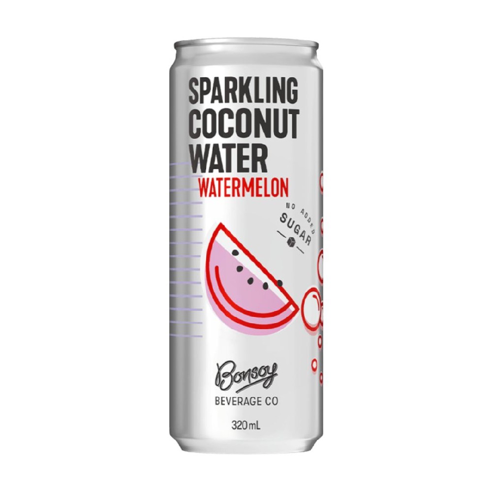 Bonsoy Watermelon Sparkling Coconut Water 320ml – 12 Pack