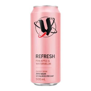 V Energy Drink Refresh Pineapple & Watermelon Zero Sugar 500ml – 24 Pack (2x12)