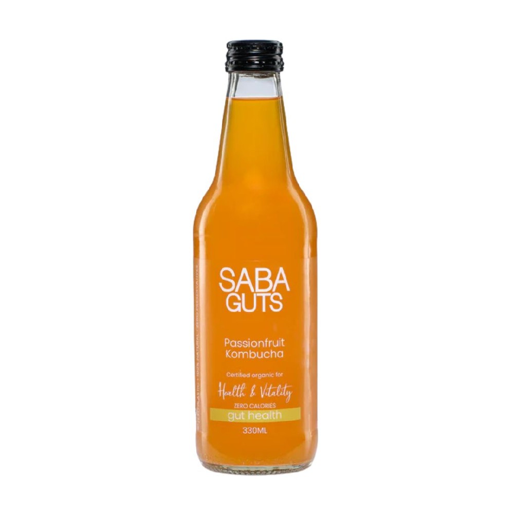 Saba Guts Passionfruit Kombucha 330ml – 12 Pack
