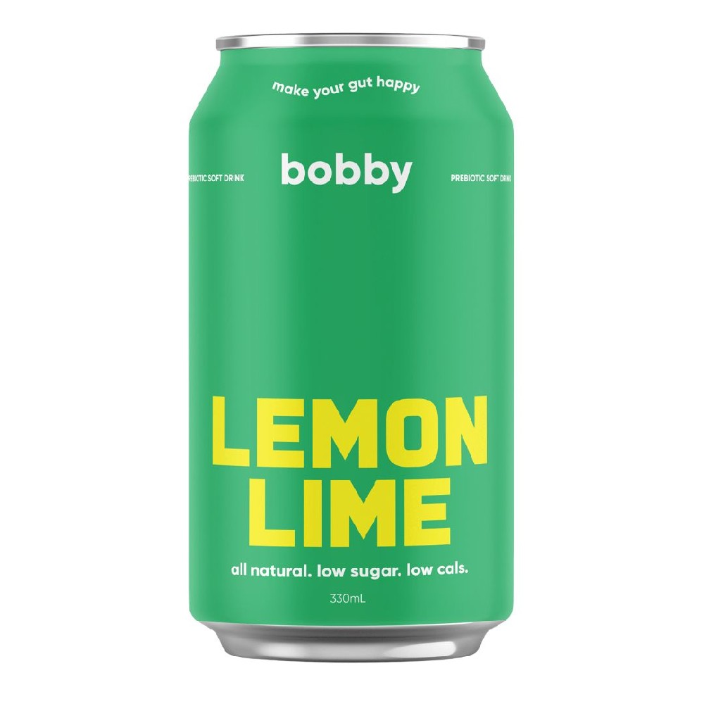 bobby Prebiotic Lemon Lime 330ml – 16 Pack (4x4)