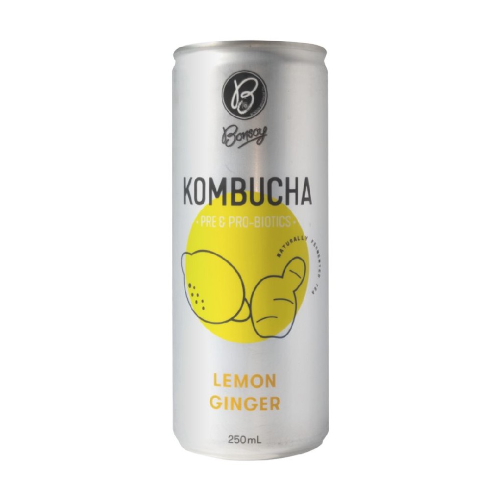 Bonsoy Kombucha Lemon Ginger 250ml – 12 Pack