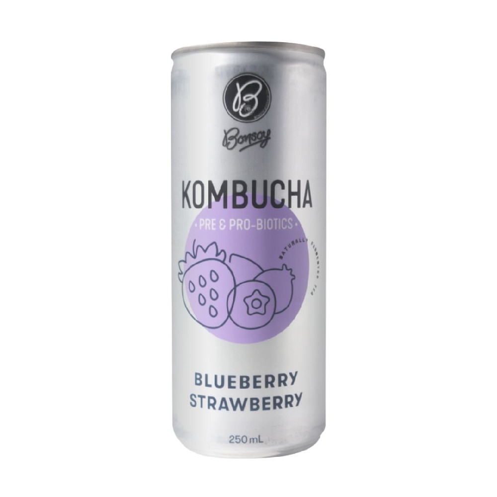 Bonsoy Kombucha Blueberry Strawberry 250ml – 12 Pack