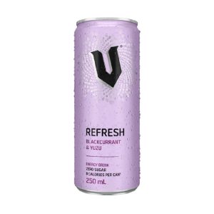 V Energy Drink Refresh Blakcurrant & Yuzu Zero Sugar 250ml – 24 Pack