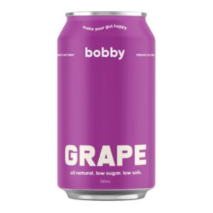 bobby Prebiotic Grape 330ml – 16 Pack (4x4)