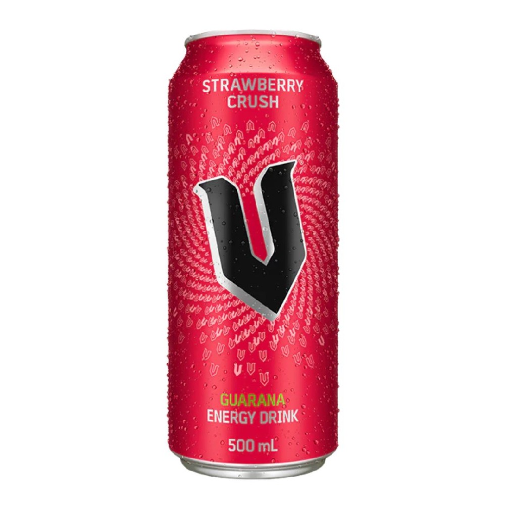V Energy Drink Strawberry Crush 500ml – 24 Pack (2x12)