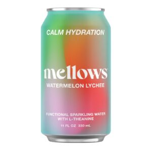Mellows Watermelon & Lychee Functional Sparkling Water 330ml - 24 Pack (6x4)