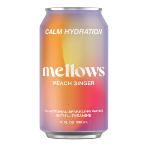 Mellows Peach & Ginger Functional Sparkling Water 330ml - 24 Pack (6x4)