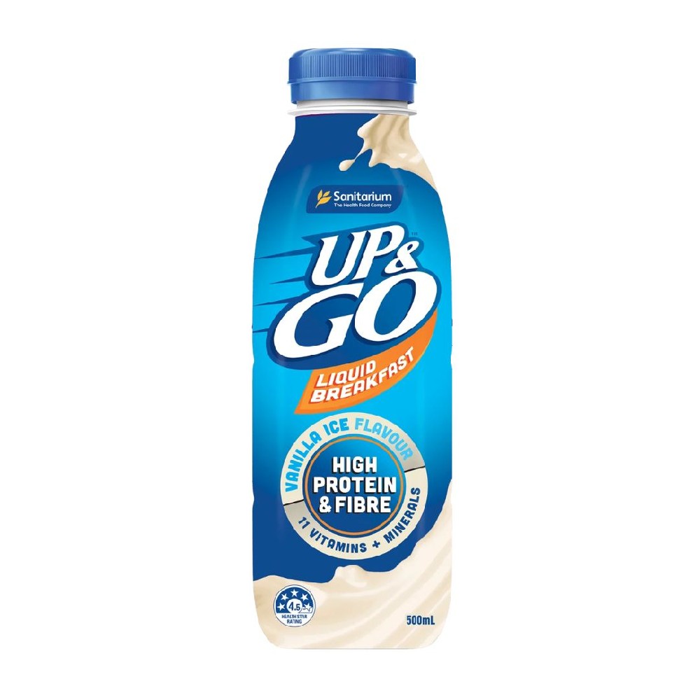 Up&Go Liquid Breakfast Vanilla PET 500ml – 8 Pack