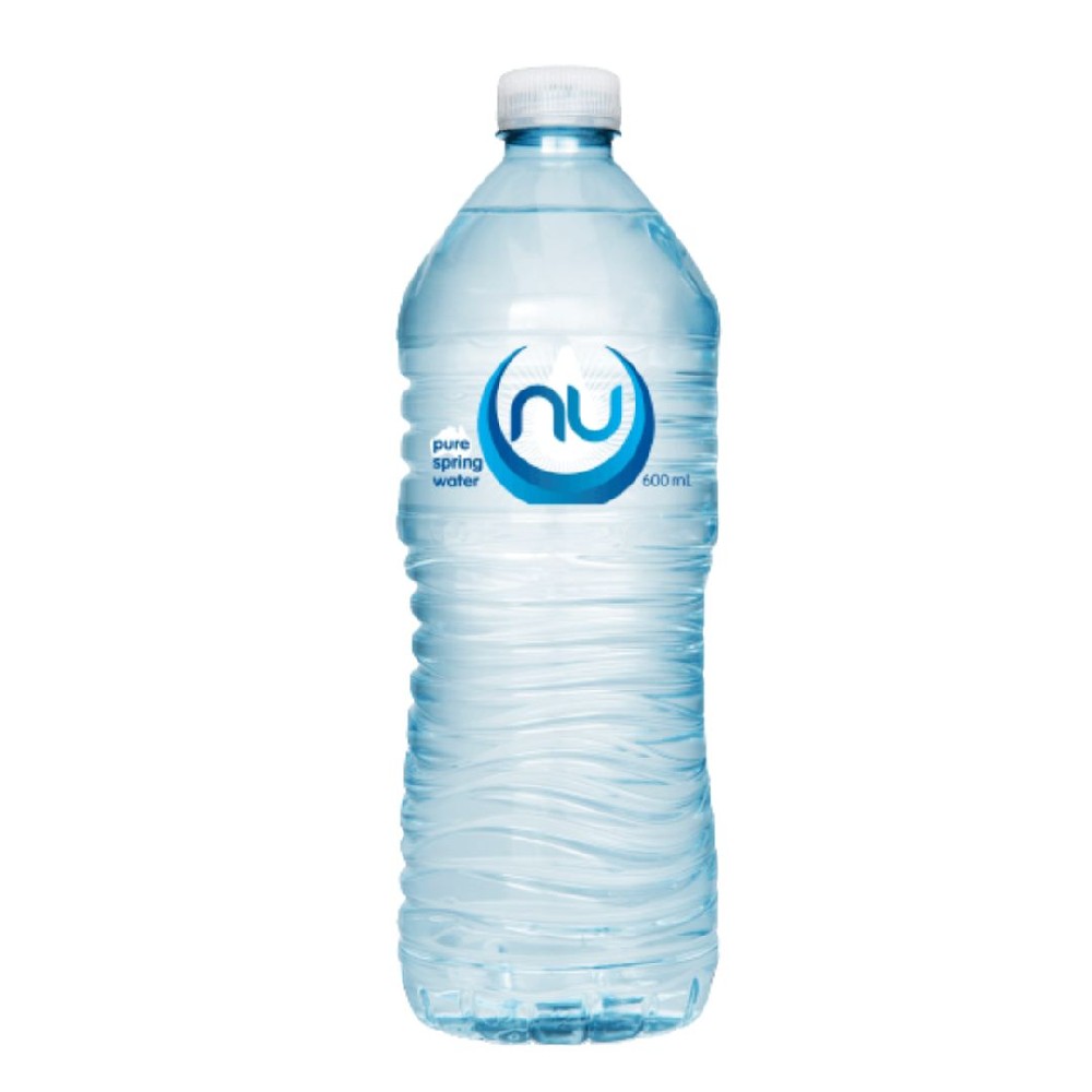 Nu Pure Spring Water Round Bottle 600ml – 24 Pack