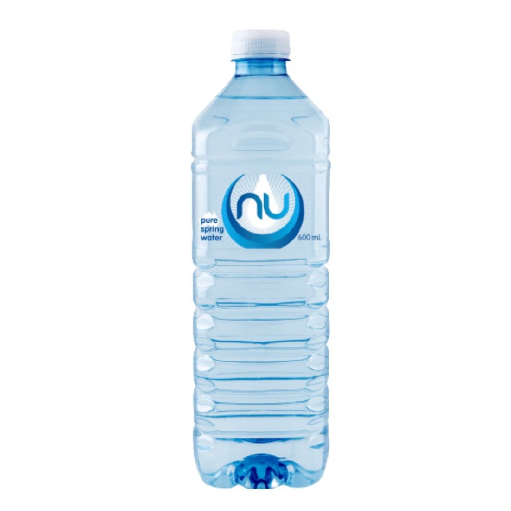 Nu Pure Spring Water Square Bottle 600ml – 24 Pack