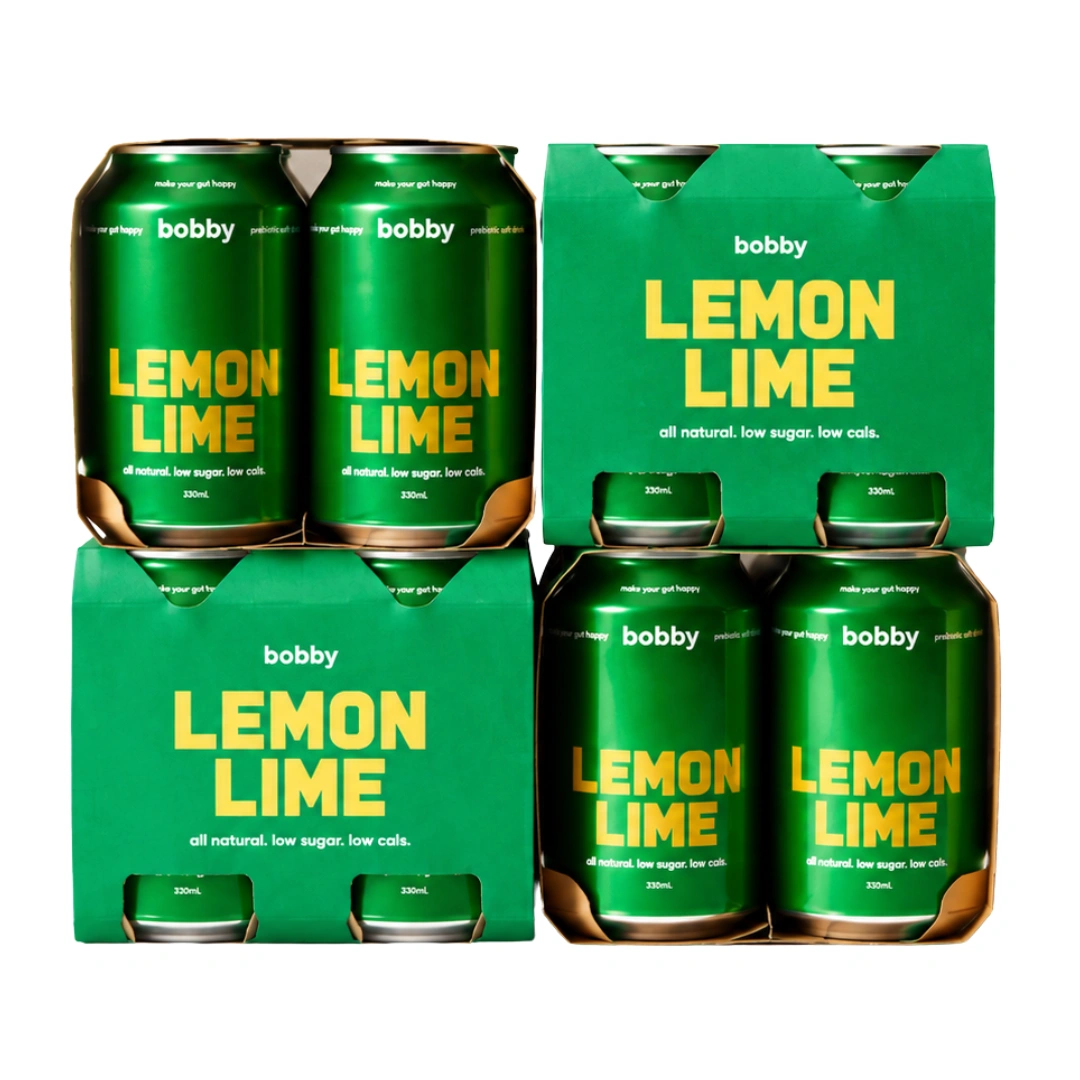 bobby Prebiotic Lemon Lime 330ml – 16 Pack (4x4) - Image 2
