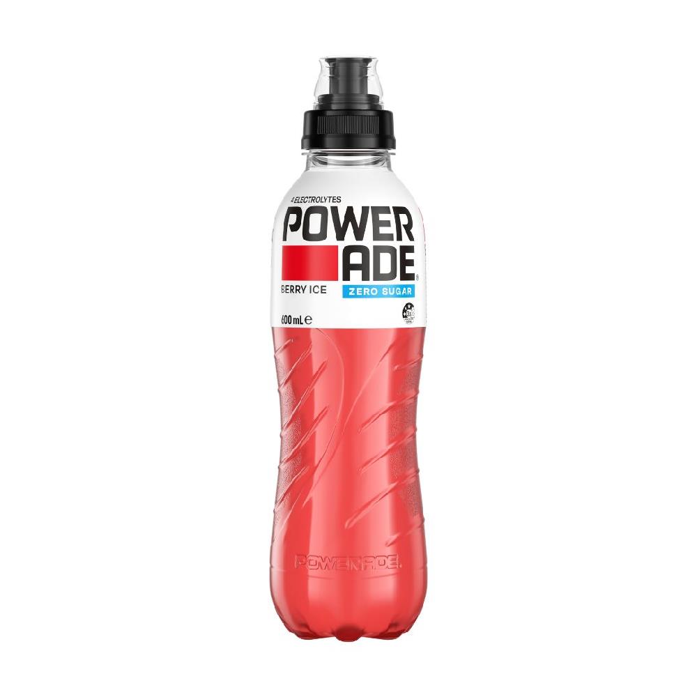Powerade Sports Drink Berry Ice Zero Sugar 600ml – 12 Pack