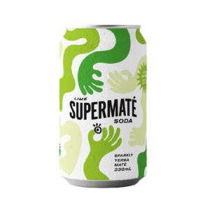 Supermaté Yerba Maté Soda with Lime 330ml – 16 Pack