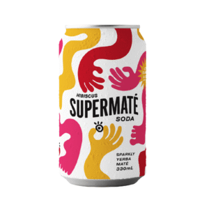 Supermaté Yerba Maté Soda with Hibiscus 330ml – 16 Pack
