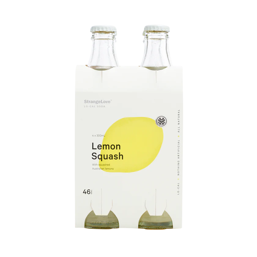 StrangeLove Lemon Squash Lo-Cal Soda Glass 300ml – 24 Pack (6x4)