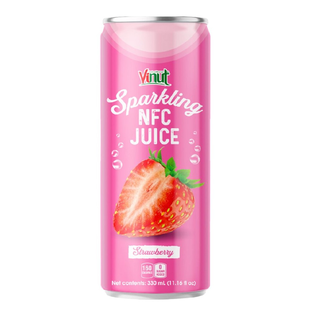 Vinut Strawberry Sparkling Juice 330ml - 12 Pack