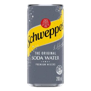 Schweppes Soda Water Cans 200ml – 24 Pack