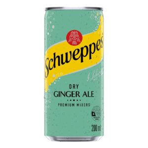 Schweppes Dry Ginger Ale Premium Mixer Cans 200ml – 24 Pack