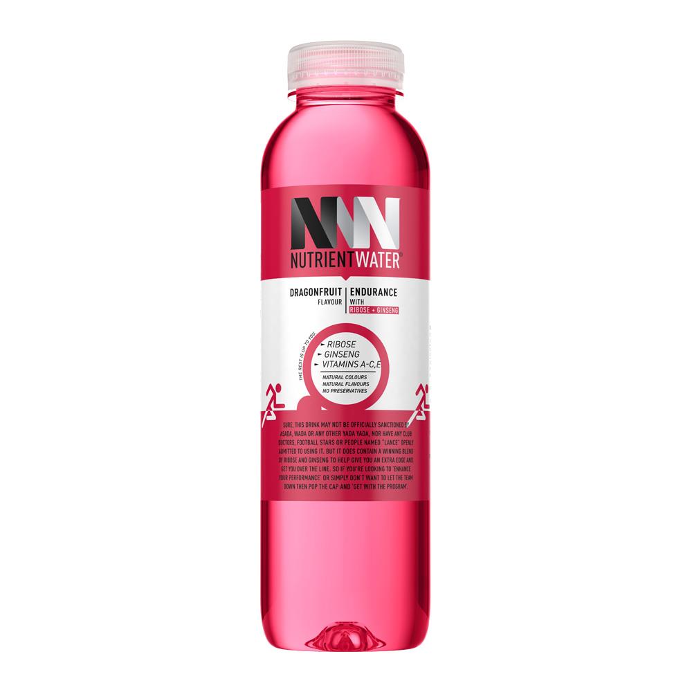Nutrient Water Endurance Ribose + Ginseng Dragonfruit 575ml – 12 Pack