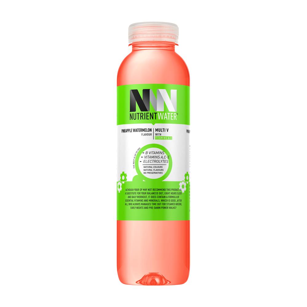 Nutrient Water Multi V Vitamins A-E Pineapple Watermelon 575ml – 12 Pack