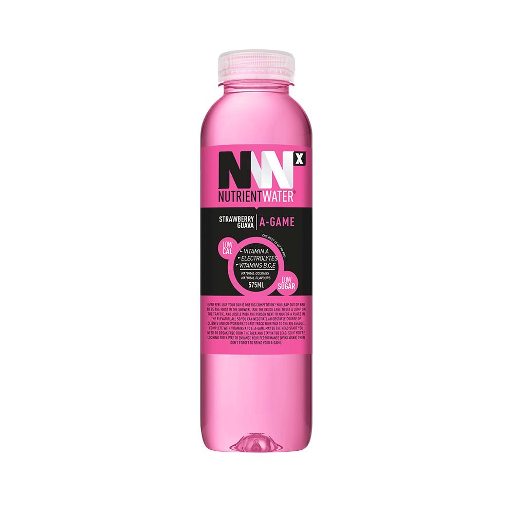 Nutrient Water A Game Strawberry Guava Low Sugar 575ml – 12 Pack