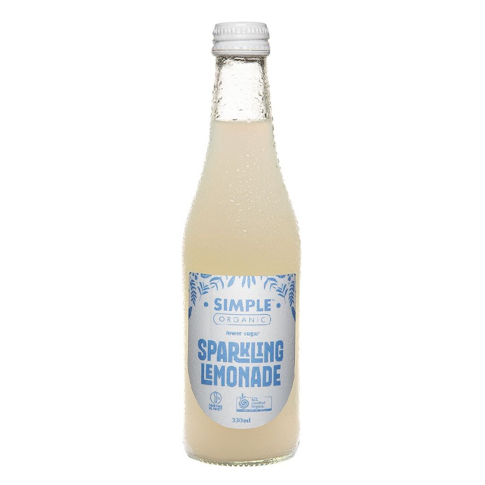 Simple Organic Sparkling Lemonade 330ml – 12 Pack