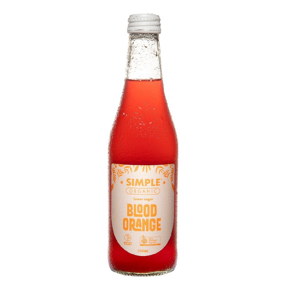Simple Organic Blood Orange Soda 330ml – 12 Pack