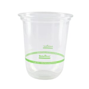 BetaEco Recycled RPET U Shape Clear Cups 12oz (360ml) - 1000 Pack