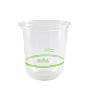 BetaEco Recycled rPET U-Shape Clear Cups 16oz (475ml) - 1000 Pack