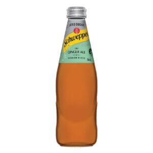 Schweppes Dry Ginger Ale Zero Sugar Glass 300ml – 24 Pack