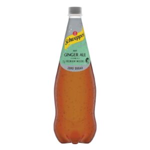 Schweppes Dry Ginger Ale Zero Sugar Premium Mixer PET 1.1L - 12 Pack