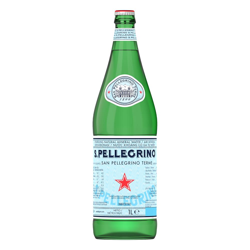 S.Pellegrino Sparkling Mineral Water Glass 1L – 12 Pack